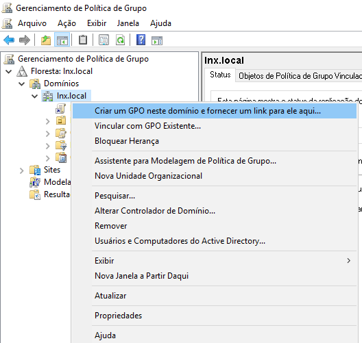 Imagem mostrando como criar uma GPO