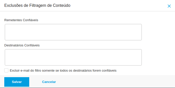 Opções de exclusão.