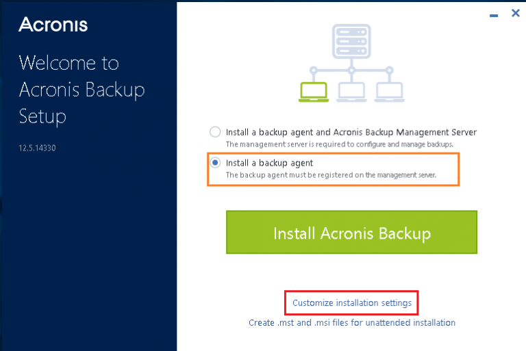 Instalação acronis sql server tela 2