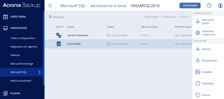 Backup bd acronis tela 1