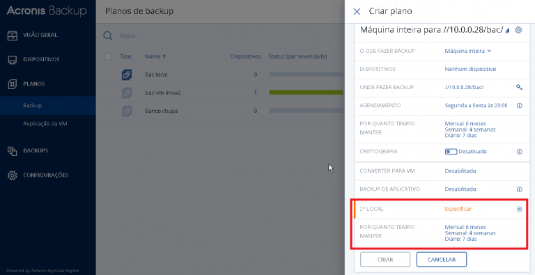 Replicar acronis tela2