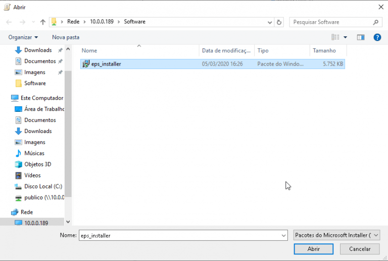 Instalador msi Windows tela 7